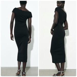 NWT ZARA Fitted Midi Dress size S